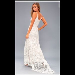 Lulus Flynn White Lace Maxi Dress
